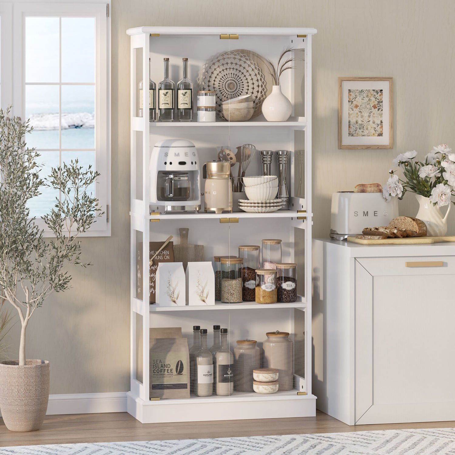 Arlo Duo LED Display Cabinet - Unique Storage Stand