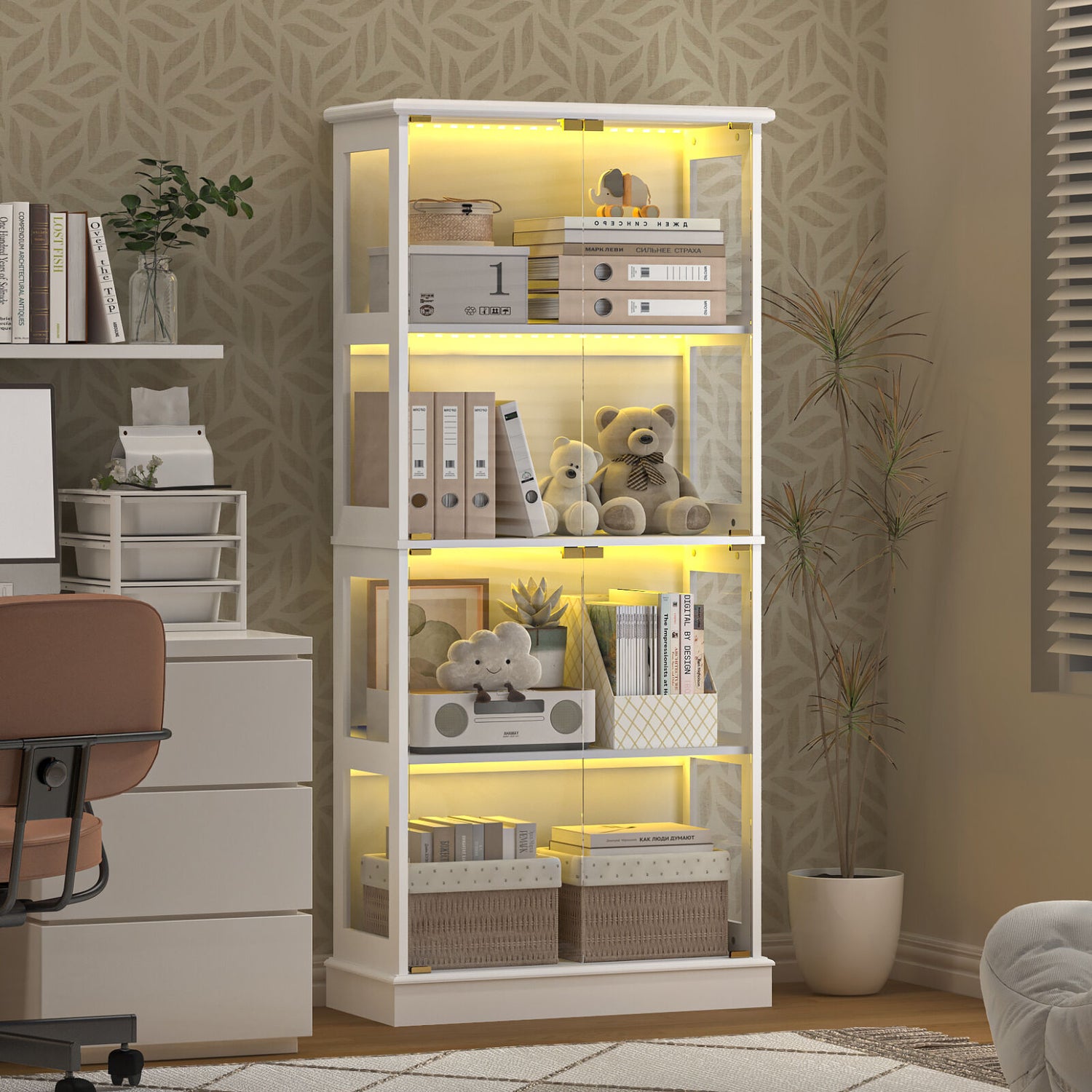 Arlo Duo LED Display Cabinet - Unique Storage Stand