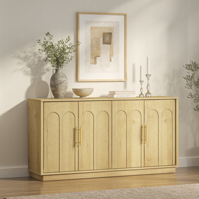 Opera Oak 4 Door Buffet Sideboard