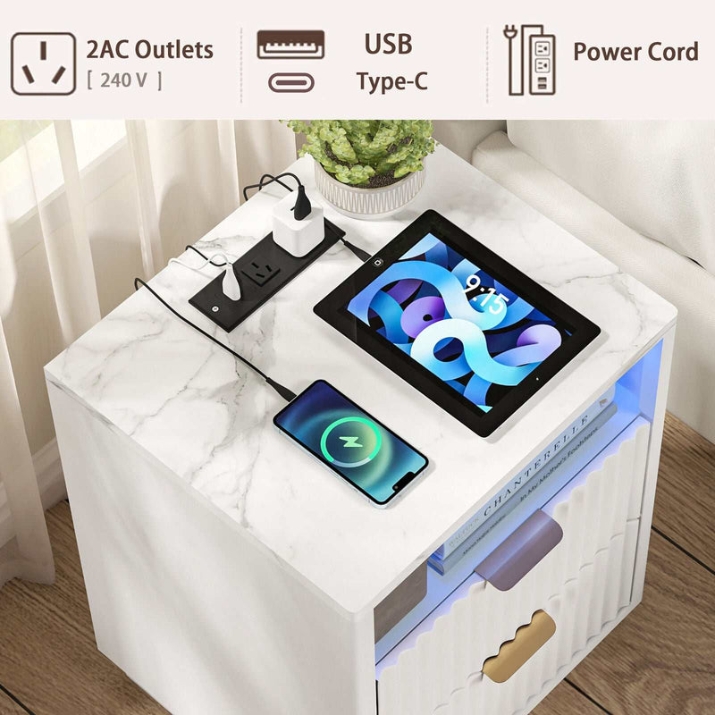 Glow Sideboard and 2 Bedside Table Set
