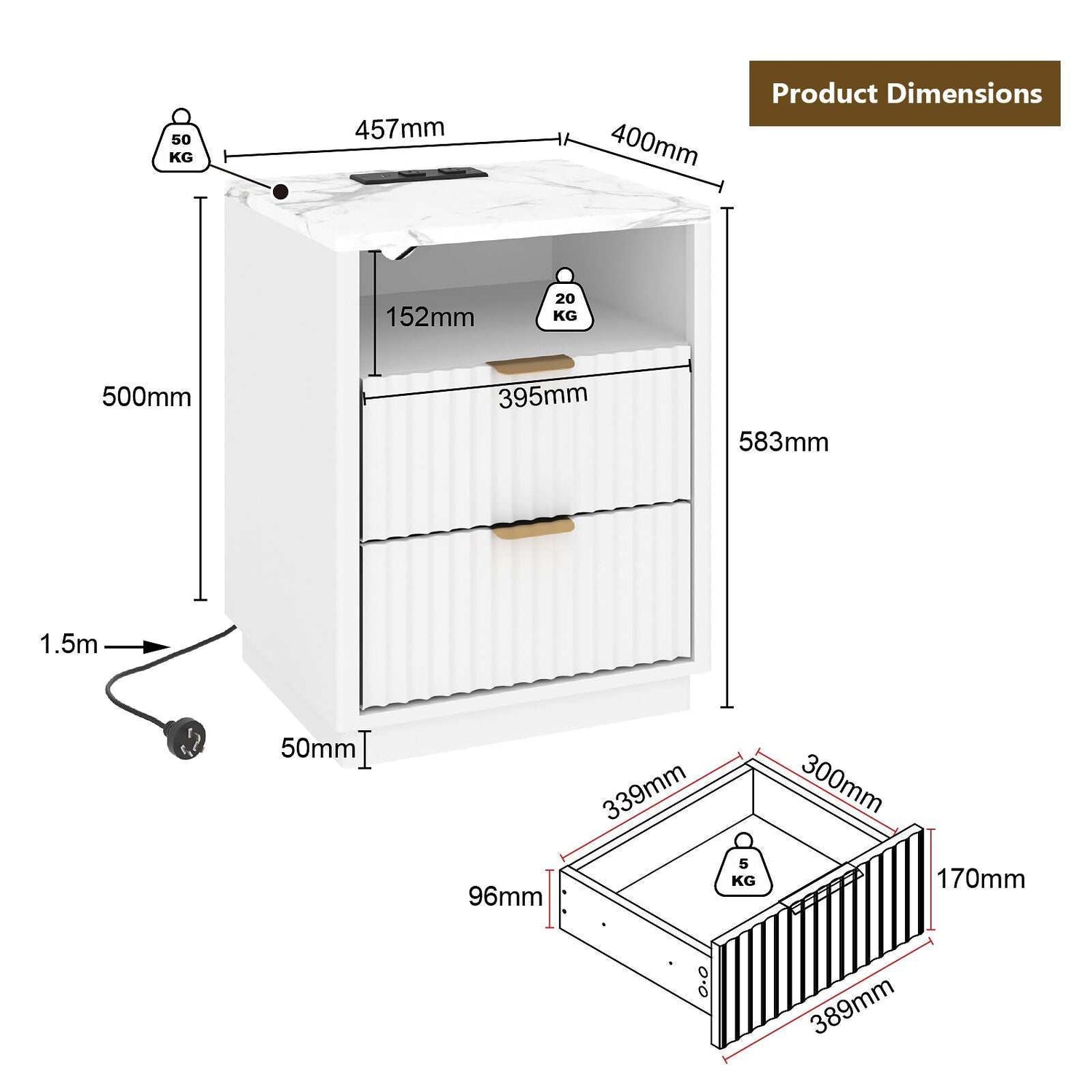 Arlo Storage Set – Cabinet & Bedside Pair