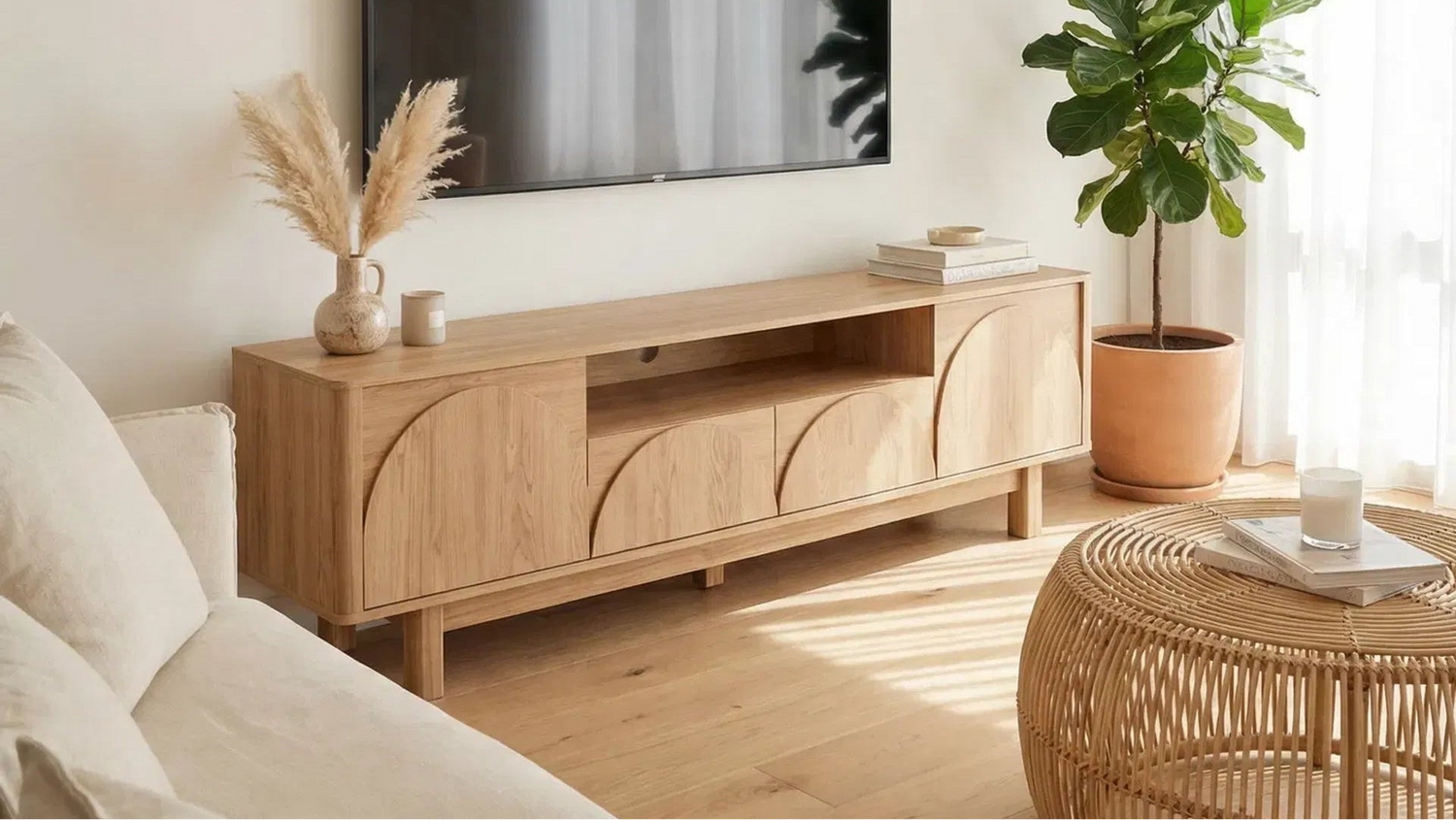 oak tv unit