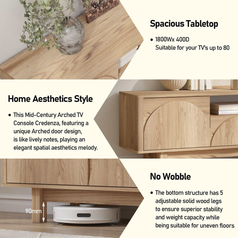 Eden Arch 180cm TV Entertainment Unit — Perfect Blend of Style and Functionality for Your Living Room