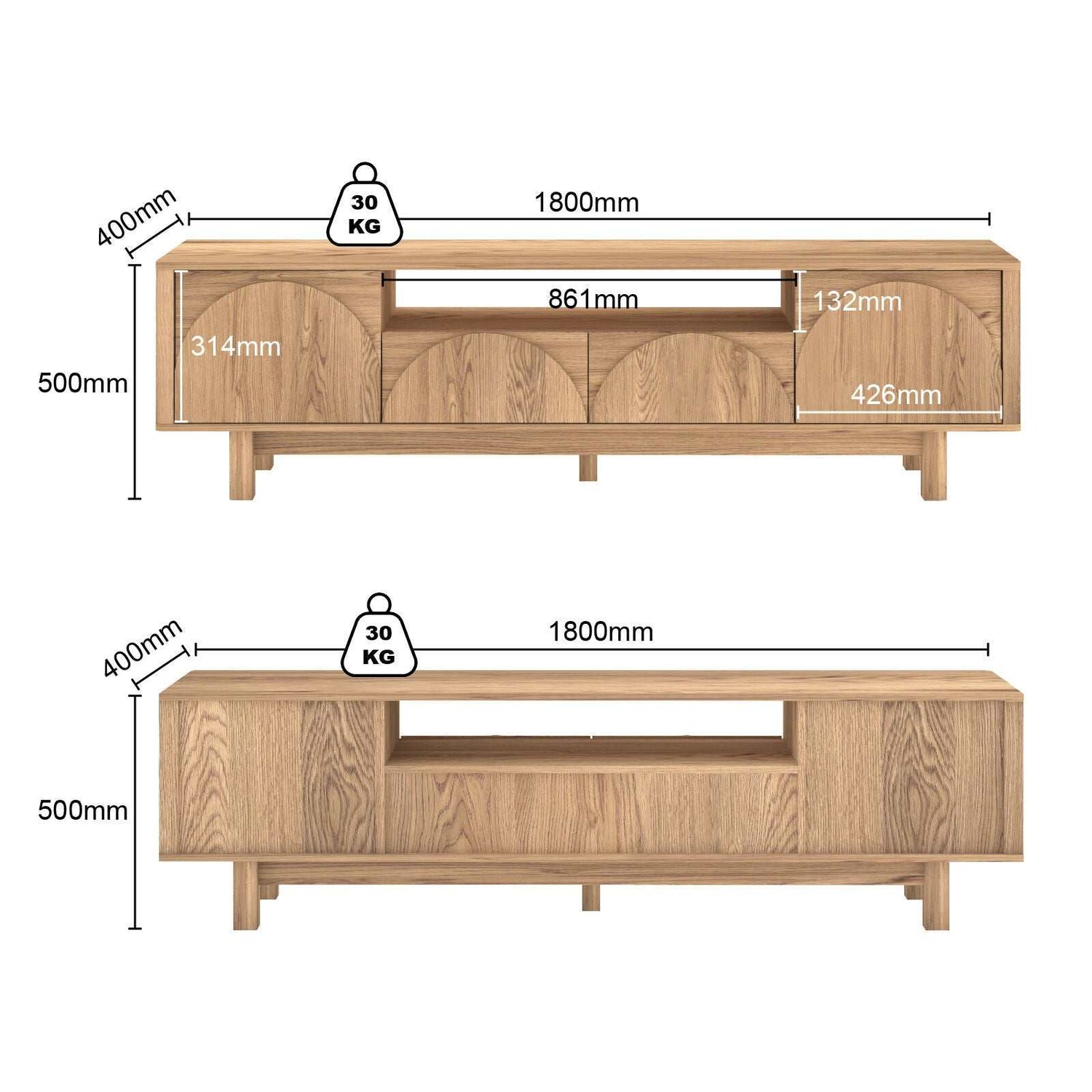 Eden Arch 180cm TV Entertainment Unit — Perfect Blend of Style and Functionality for Your Living Room