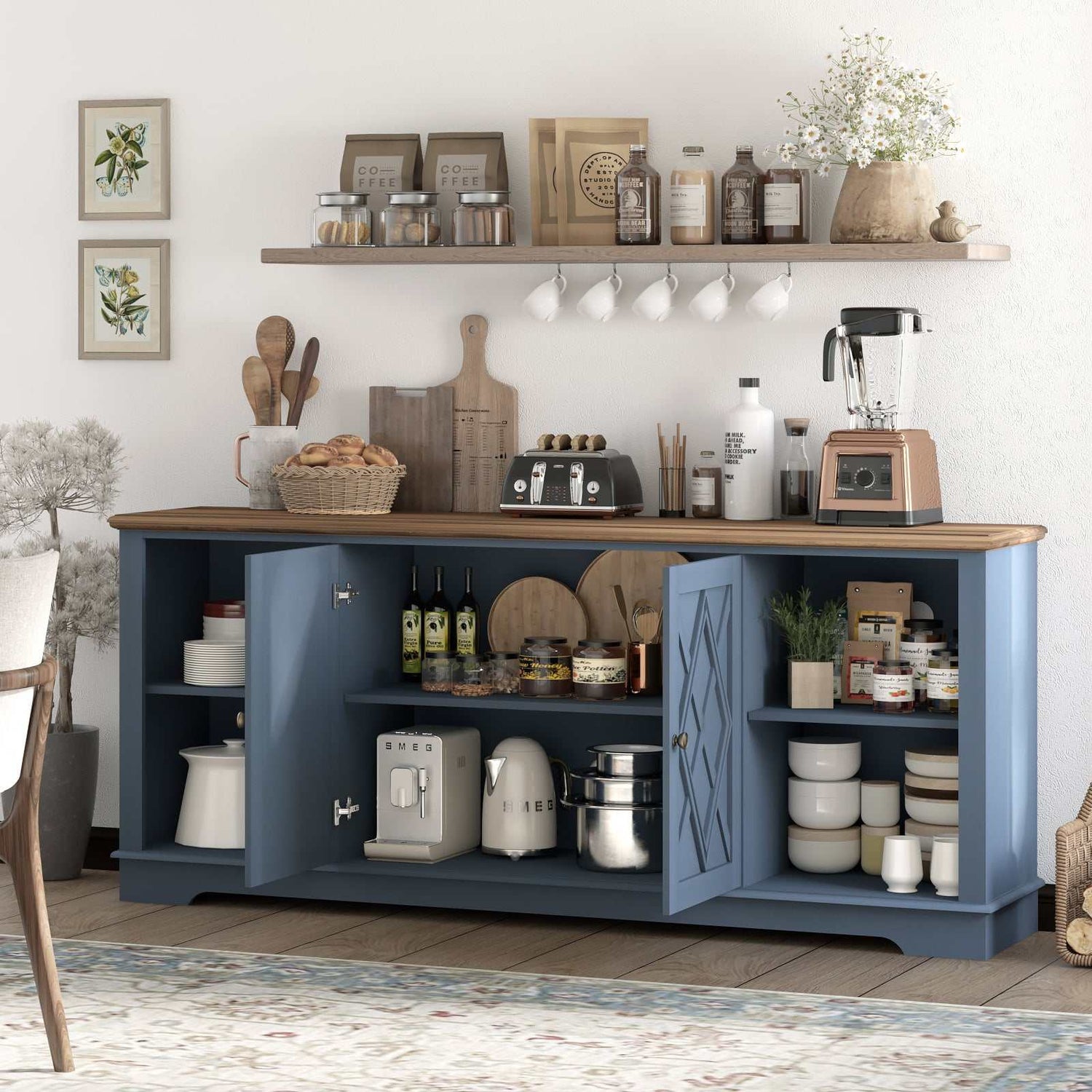 Brook Nautica Blue TV Entertainment Unit - Blending Style and Functionality