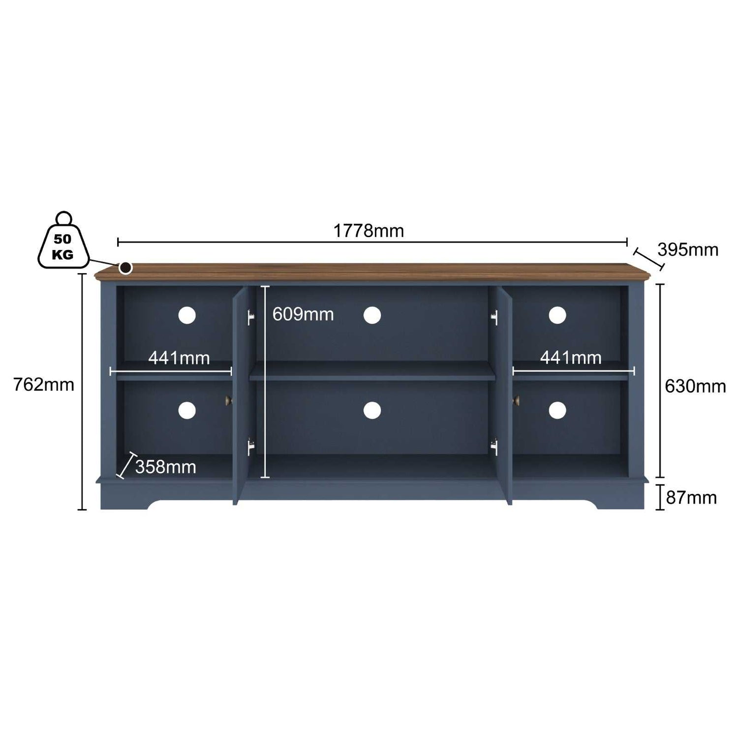Brook Nautica Blue TV Entertainment Unit - Blending Style and Functionality