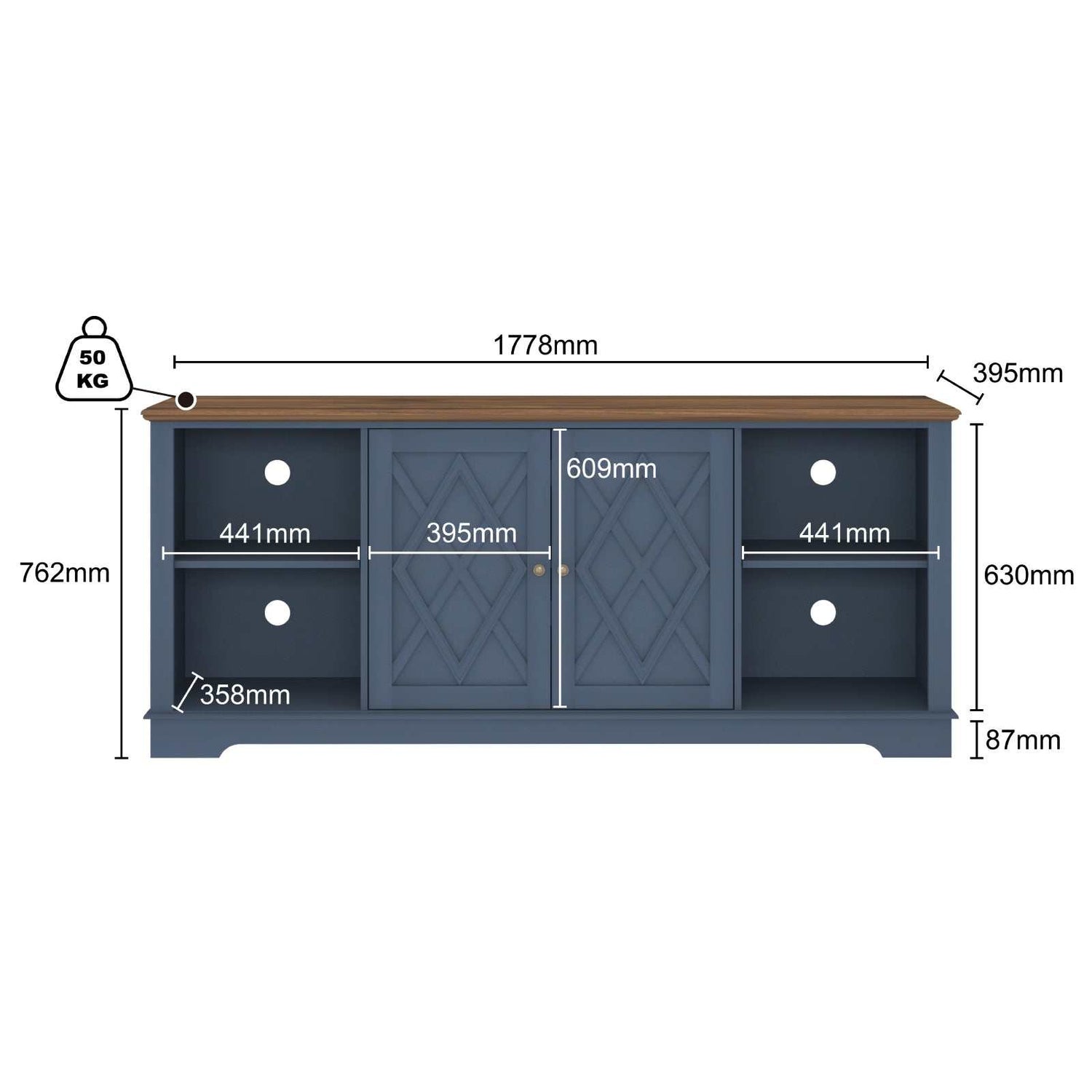 Brook Nautica Blue TV Entertainment Unit - Blending Style and Functionality