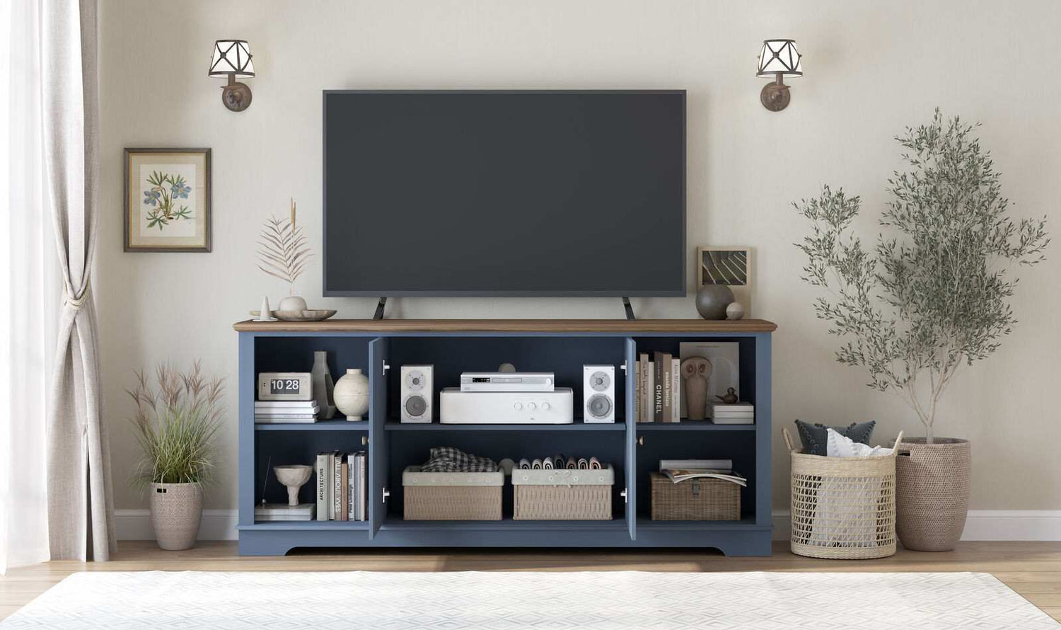 Brook Nautica Blue TV Entertainment Unit - Blending Style and Functionality