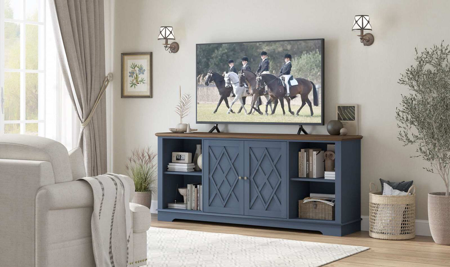 Brook Nautica Blue TV Entertainment Unit - Blending Style and Functionality