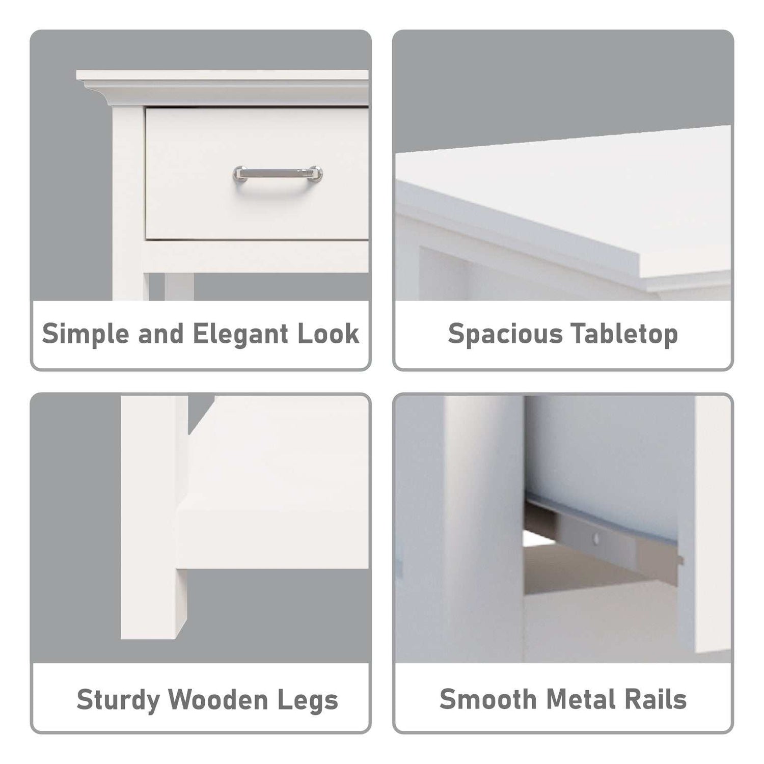 Ashford Console Table White Dressers 2-Drawer Entryway Hallway Side Table
