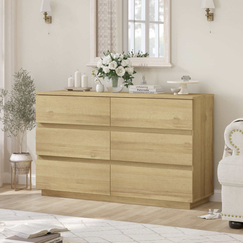 Light Oak 12 Drawers Chest of Drawers Tallboy Dresser | Space-Saving Storage Solution