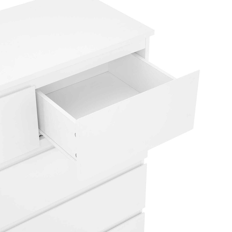 Matt White 6 Drawer Tallboy Bedroom Storage