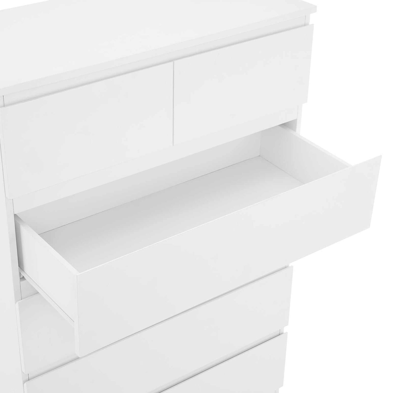 Matt White 6 Drawer Tallboy Bedroom Storage