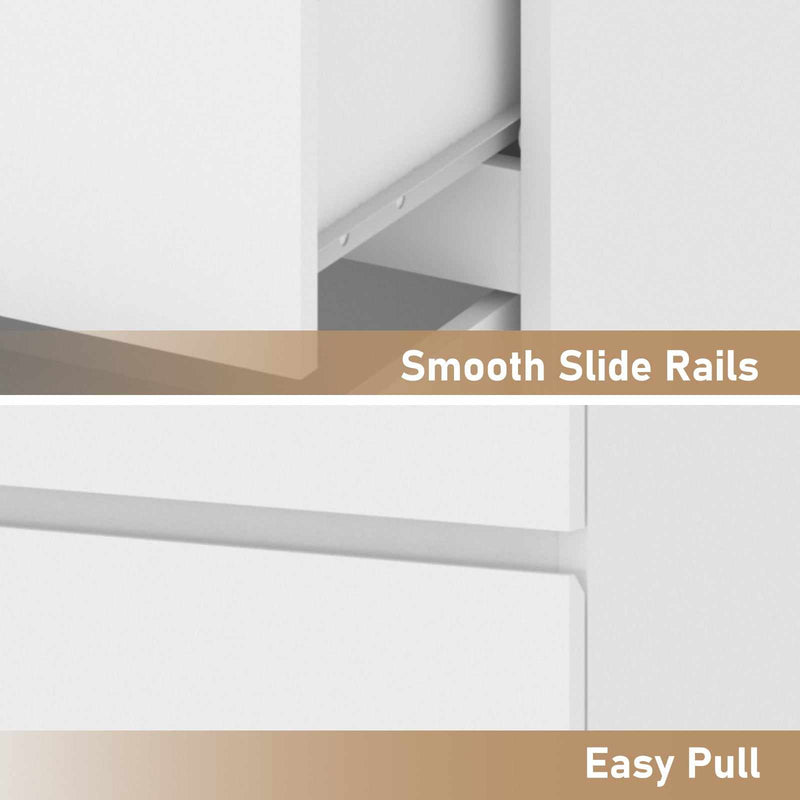 White Dresser 6 Chest of Drawers Dresser | Minimalist Storage for Bedroom