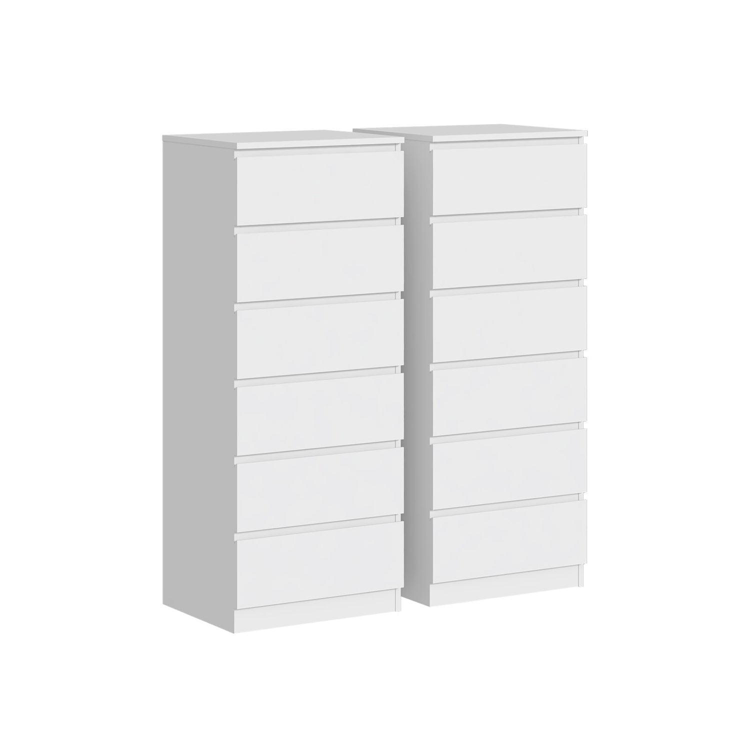 Aurora 12 Chest of Drawers White Dresser Set of 2