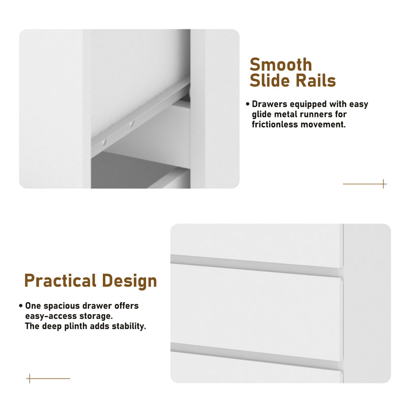 Aurora 12 Chest of Drawers White Dresser Set of 2