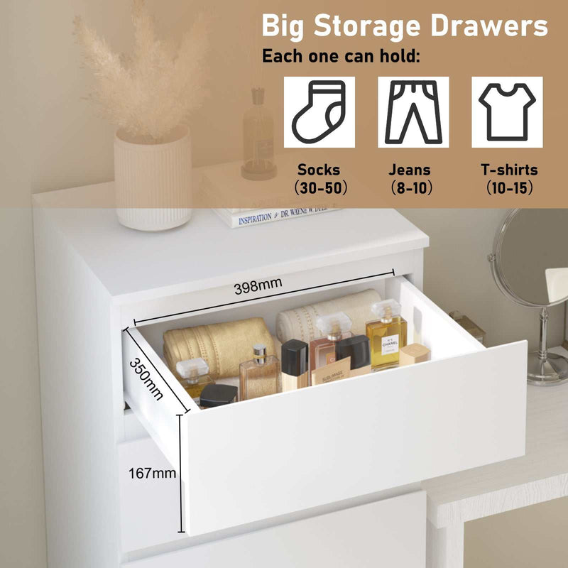 White Dresser 6 Chest of Drawers Dresser | Minimalist Storage for Bedroom