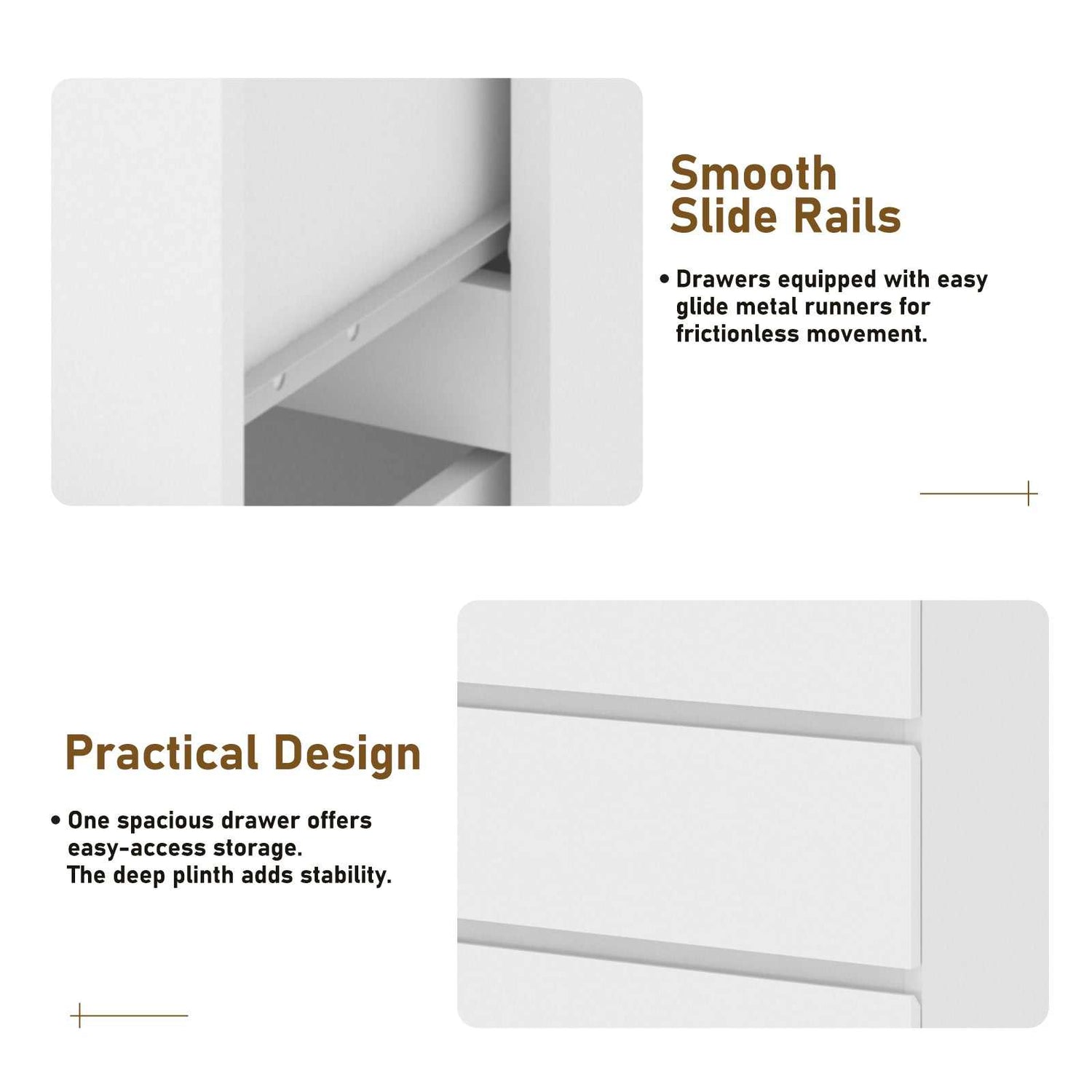 White Dresser 6 Chest of Drawers Dresser | Minimalist Storage for Bedroom