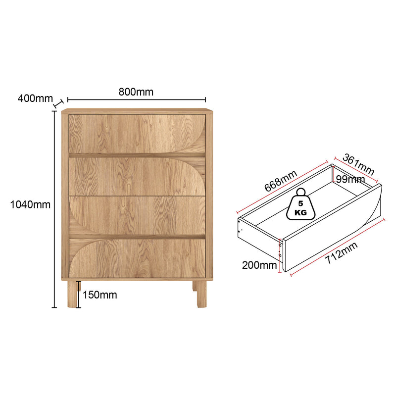 Eden Arched Tallboy and Buffet Sideboard Cabinet Bundle | Spacious Storage Solution