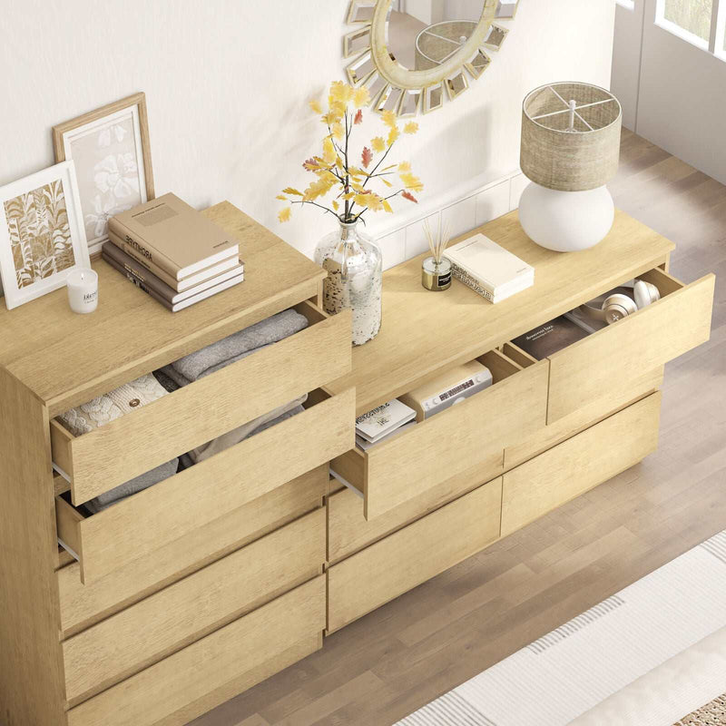 Light Oak 11 Drawers Chest of Drawers Dresser Stylish & Space-Saving Storage Solution