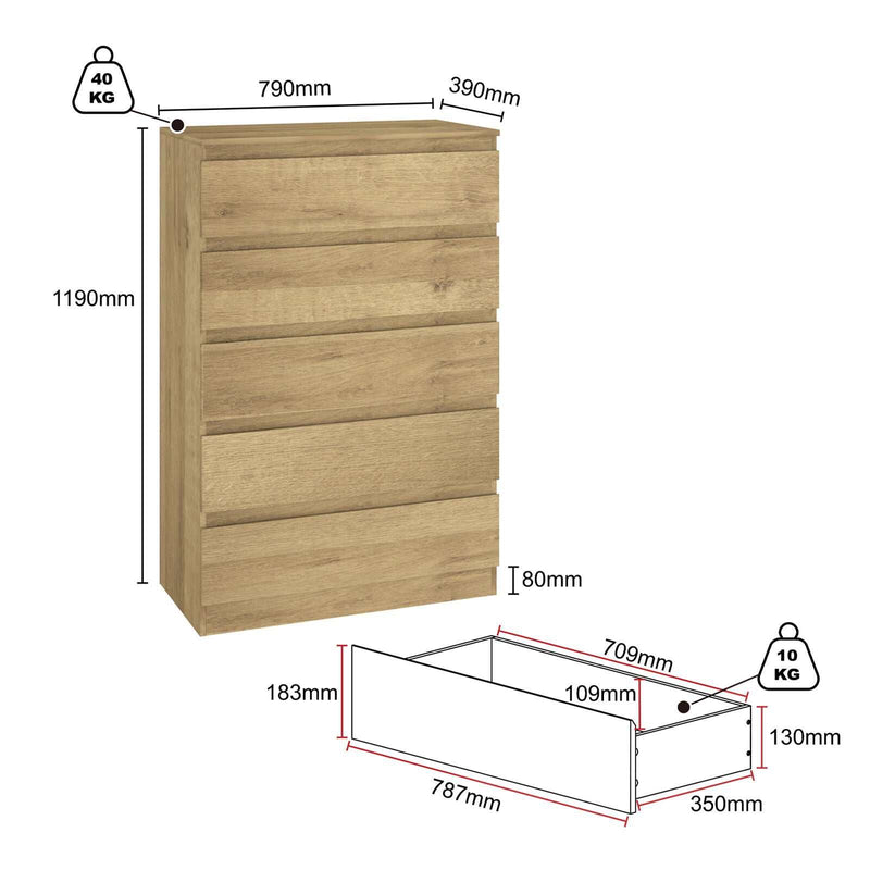 Light Oak 11 Drawers Chest of Drawers Dresser Stylish & Space-Saving Storage Solution