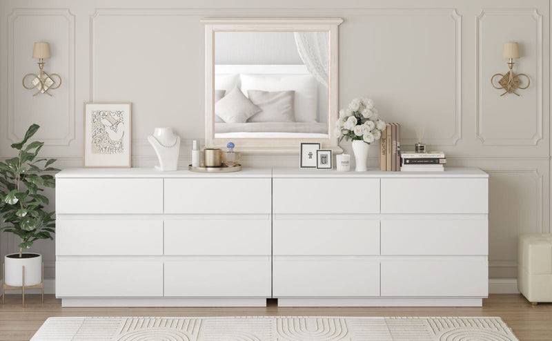 Zane White 12-Drawer Dresser – Luxe Storage for Every Room