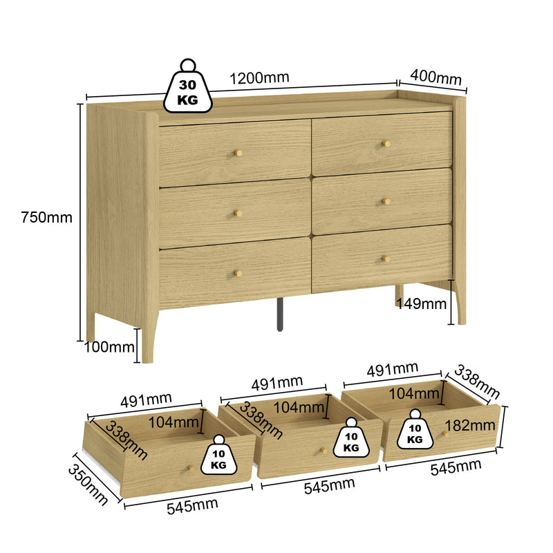 Sundrift Lowboy 6-Drawer Dresser
