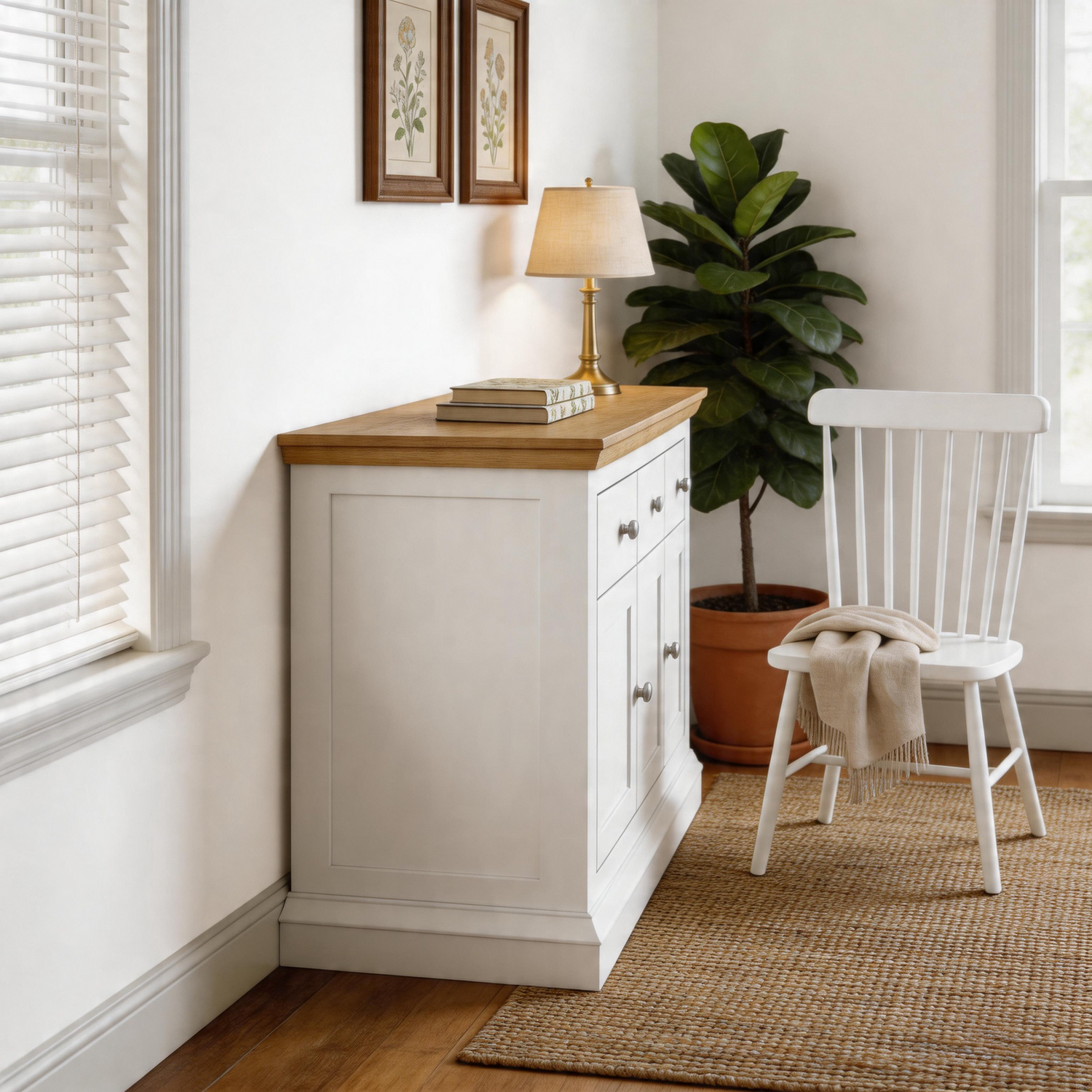 Regent Coastal Sideboard with 3 Drawers and 3 Cupboard Doors