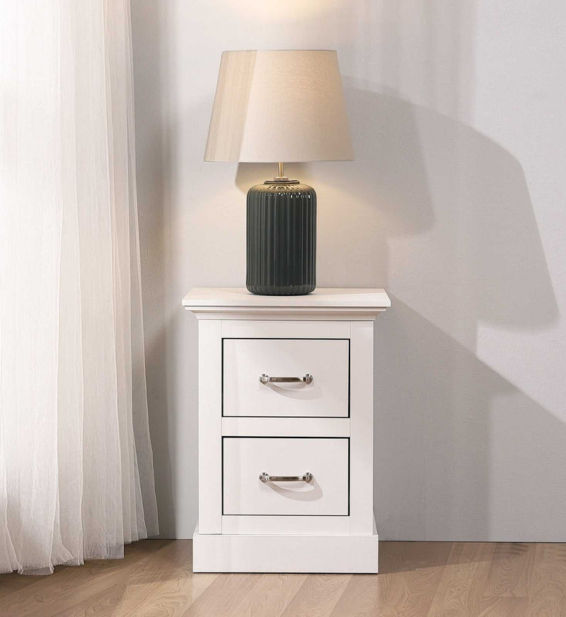 Ashford Matt White 6 Chest of Drawers with Bedside Table | Elegant Storage Solutions