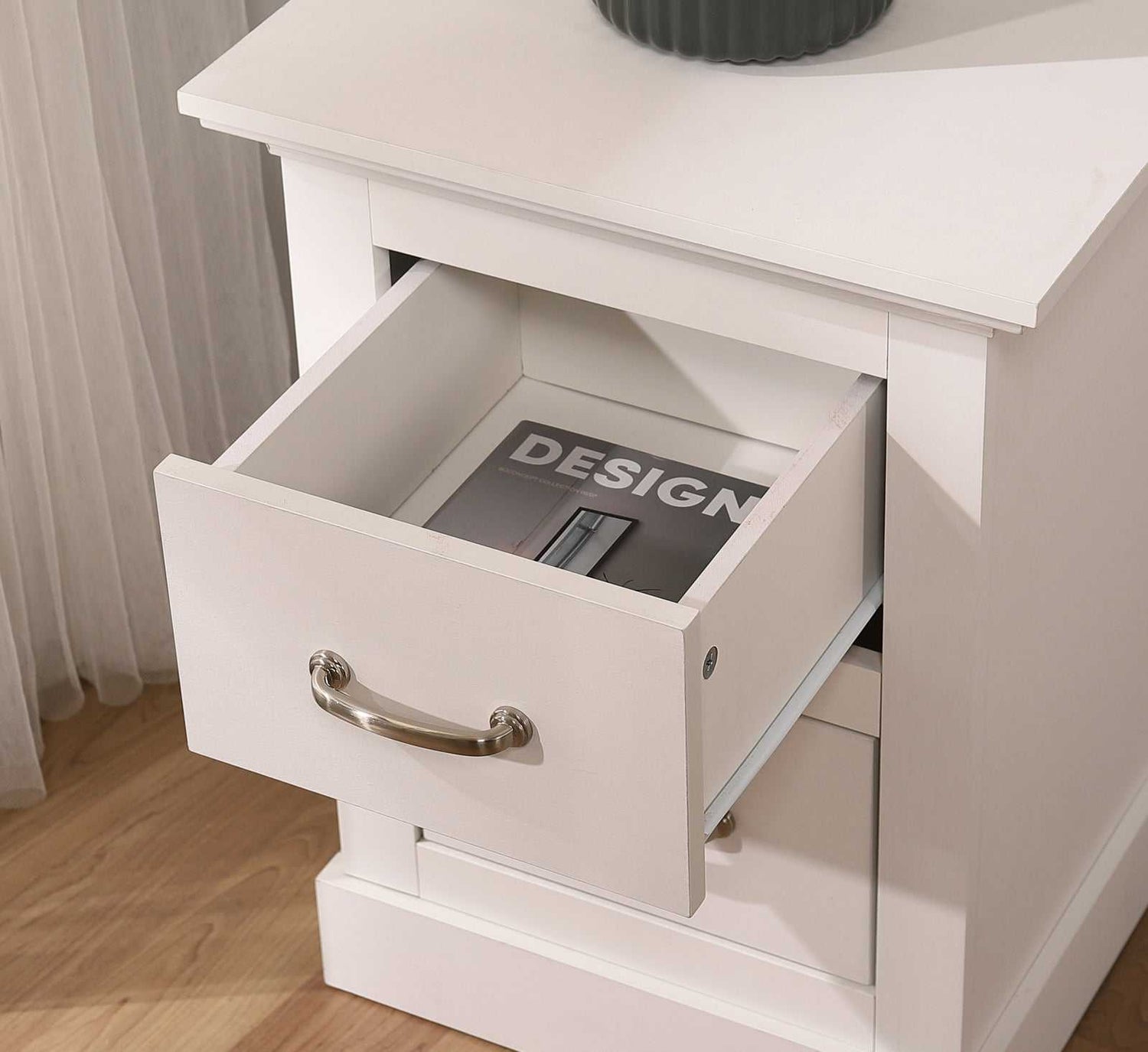 Ashford Matt White 6 Chest of Drawers with Bedside Table | Elegant Storage Solutions
