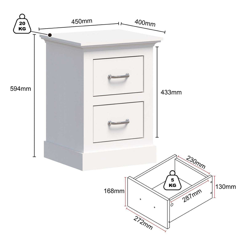 Ashford Matt White 6 Chest of Drawers with Bedside Table | Elegant Storage Solutions
