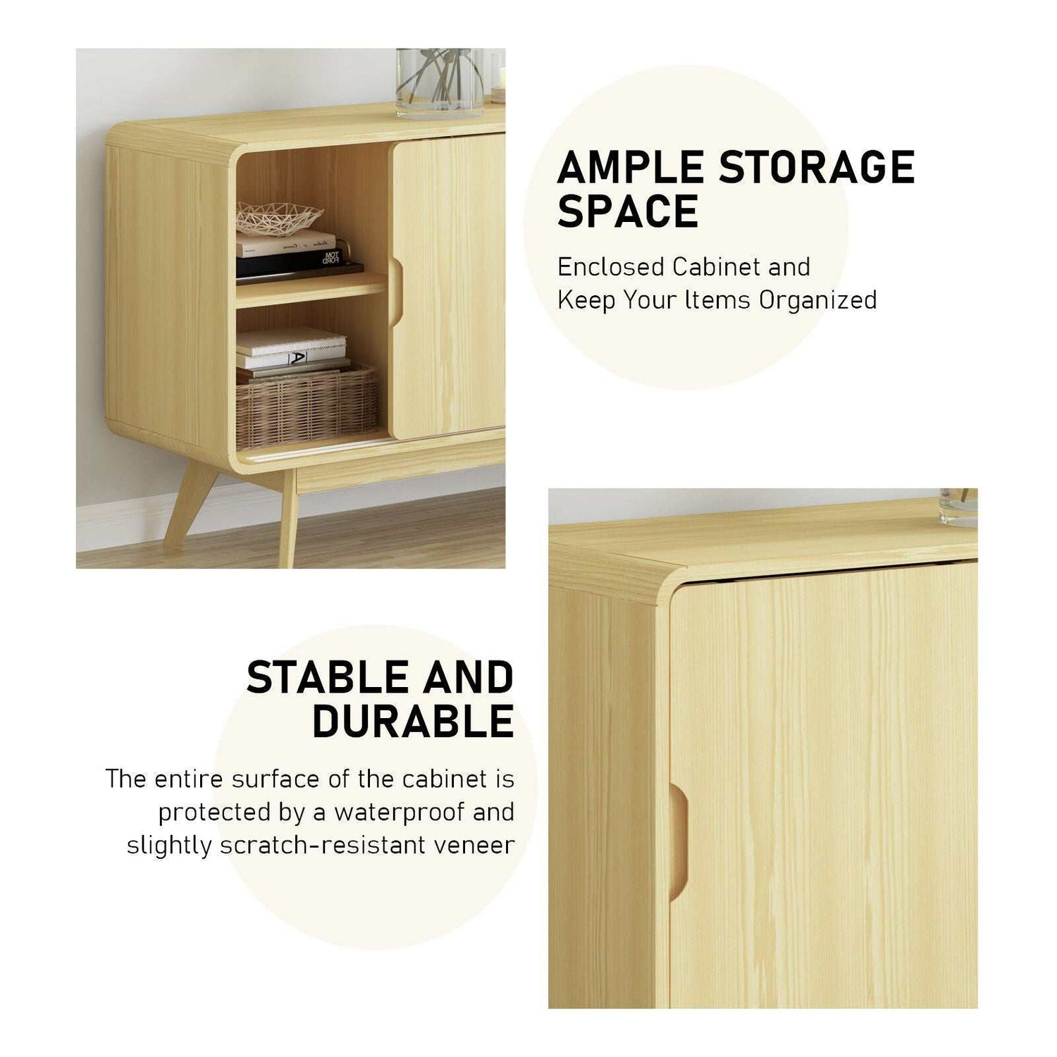 Oslo Sliding Door 3 Drawer Storage Cupboard