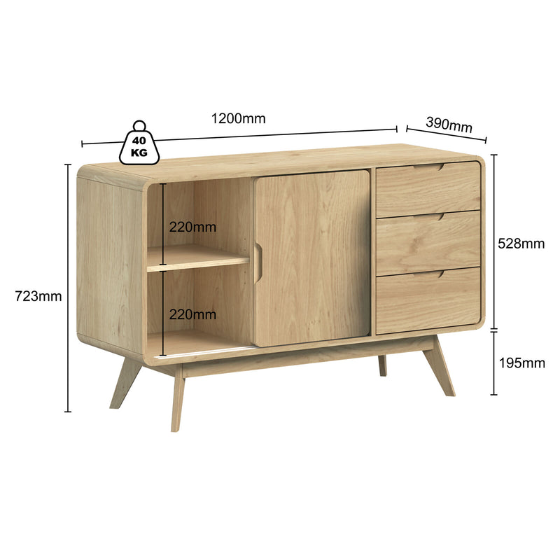 Oslo Sliding Door Buffet Sideboard Set of 2