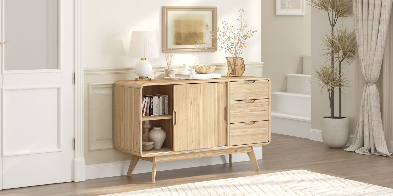 Oslo Sliding Door Buffet Sideboard Set of 2