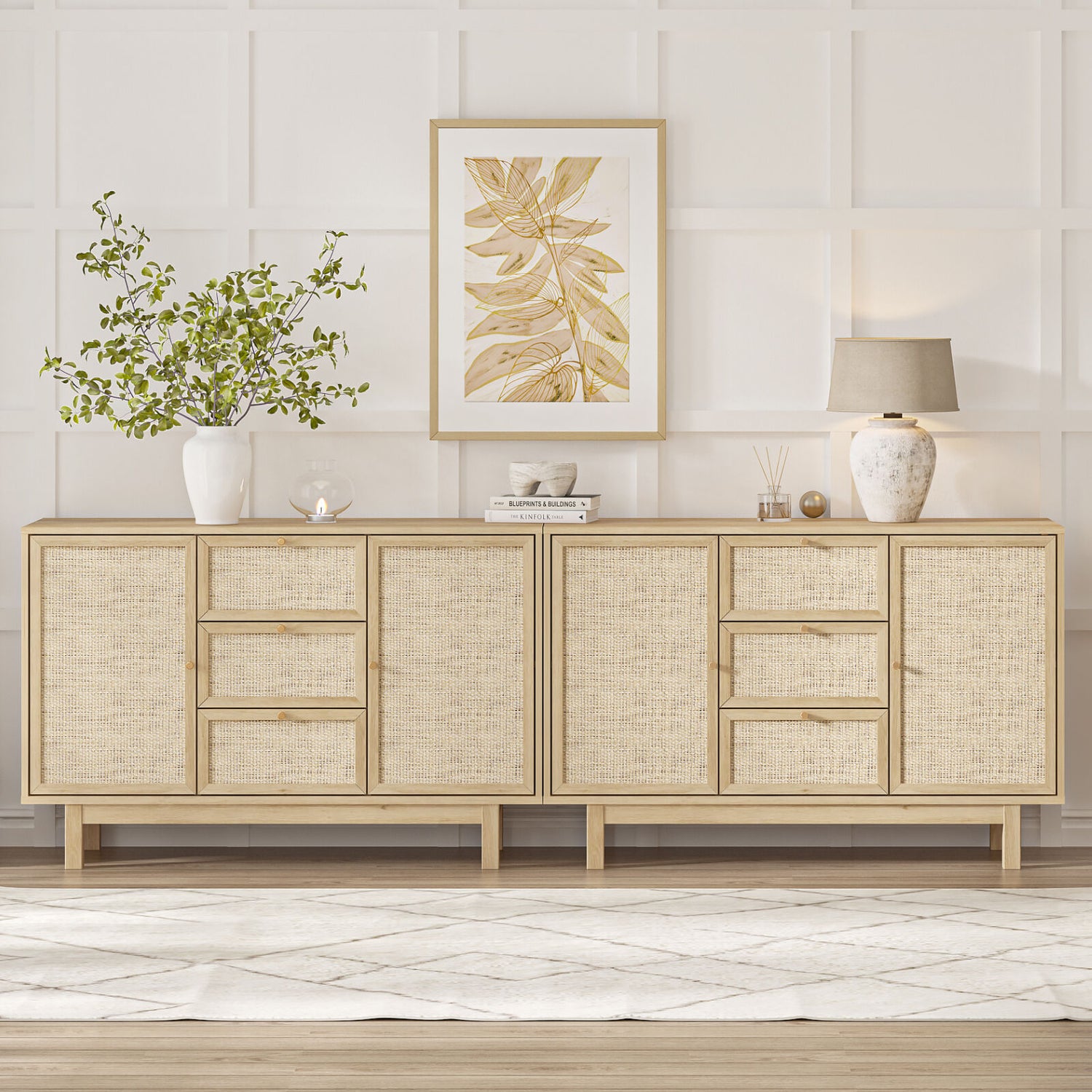 Nara Duo Rattan Buffet Storage Cabinets