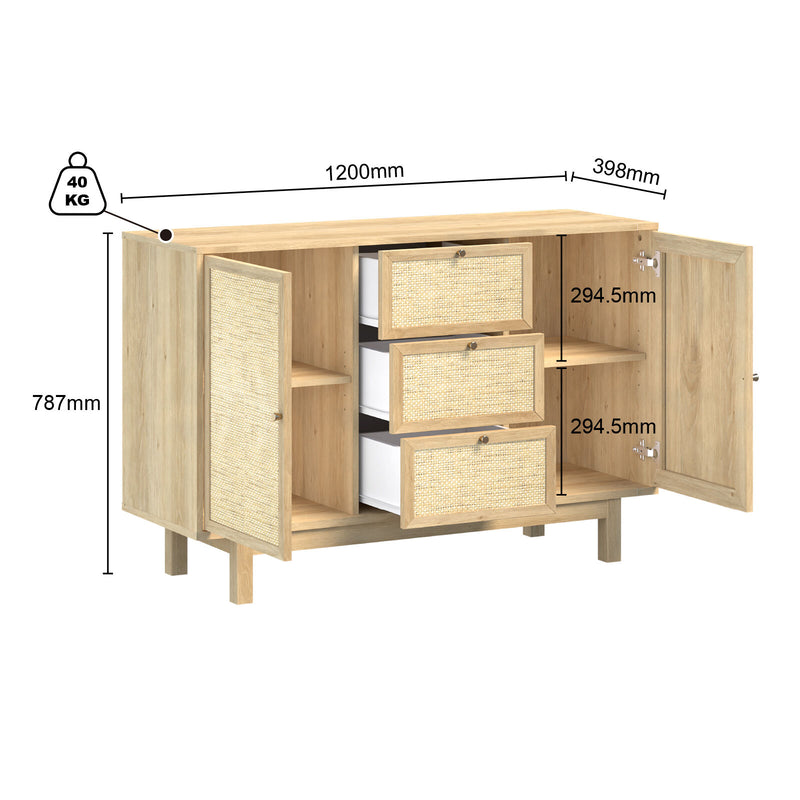 Nara Duo Rattan Buffet Storage Cabinets