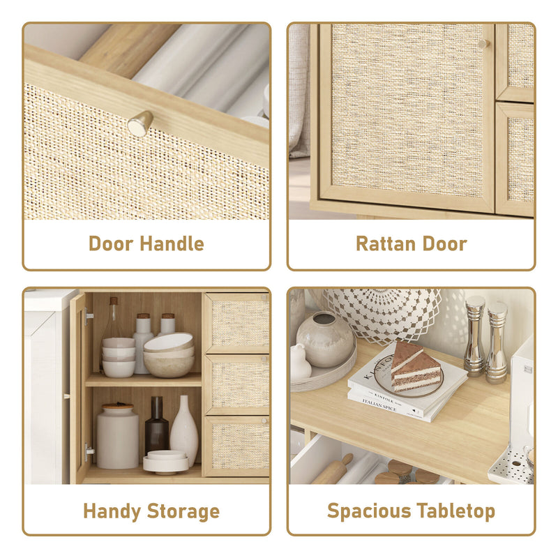 Nara Duo Rattan Buffet Storage Cabinets