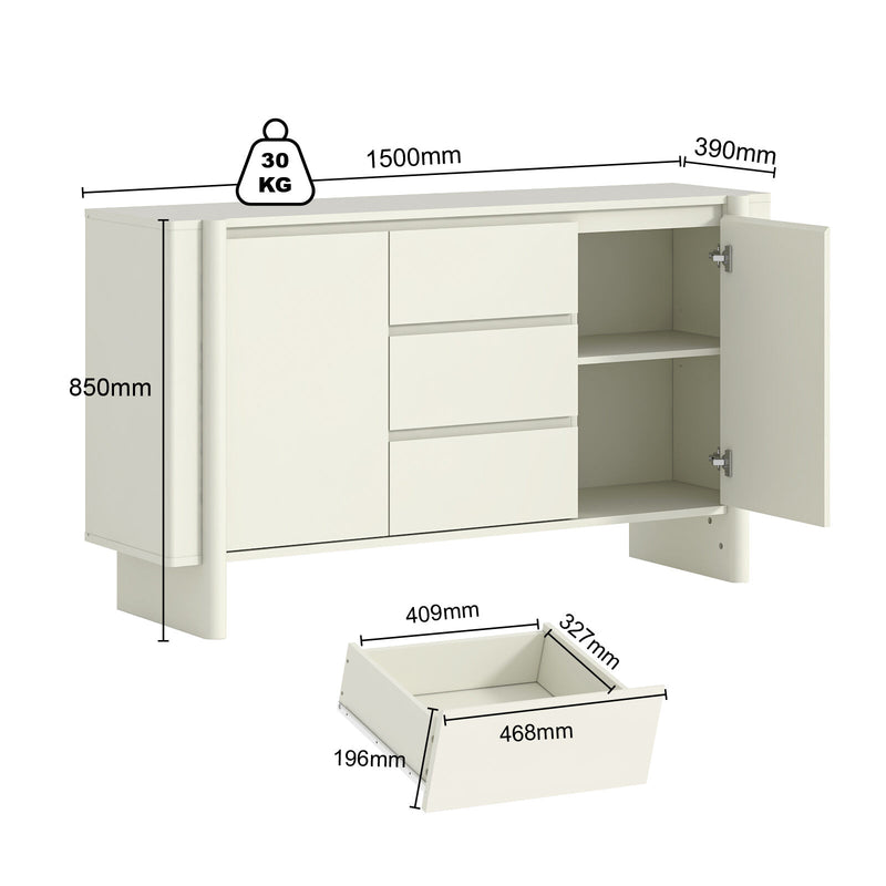 Taylor Large Sideboard 150cm Cupboard | Spacious and Stylish Storage Solution