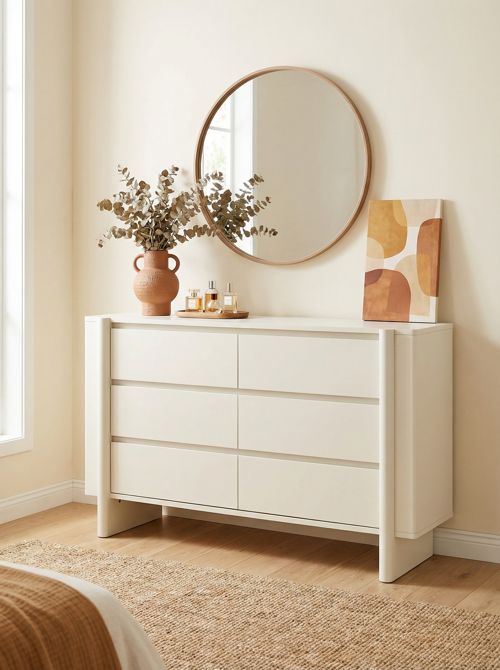 Taylor 6-Drawer Chest of Drawers | Sleek White Lowboy Dresser