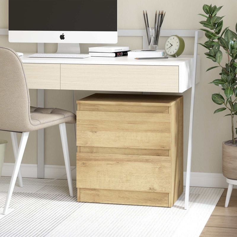 Luna Light Oak 2-Drawer Bedside Table
