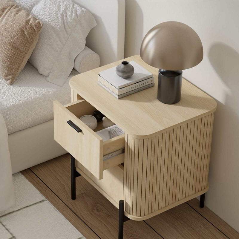 Fluted 2 - Drawer Bedside Table