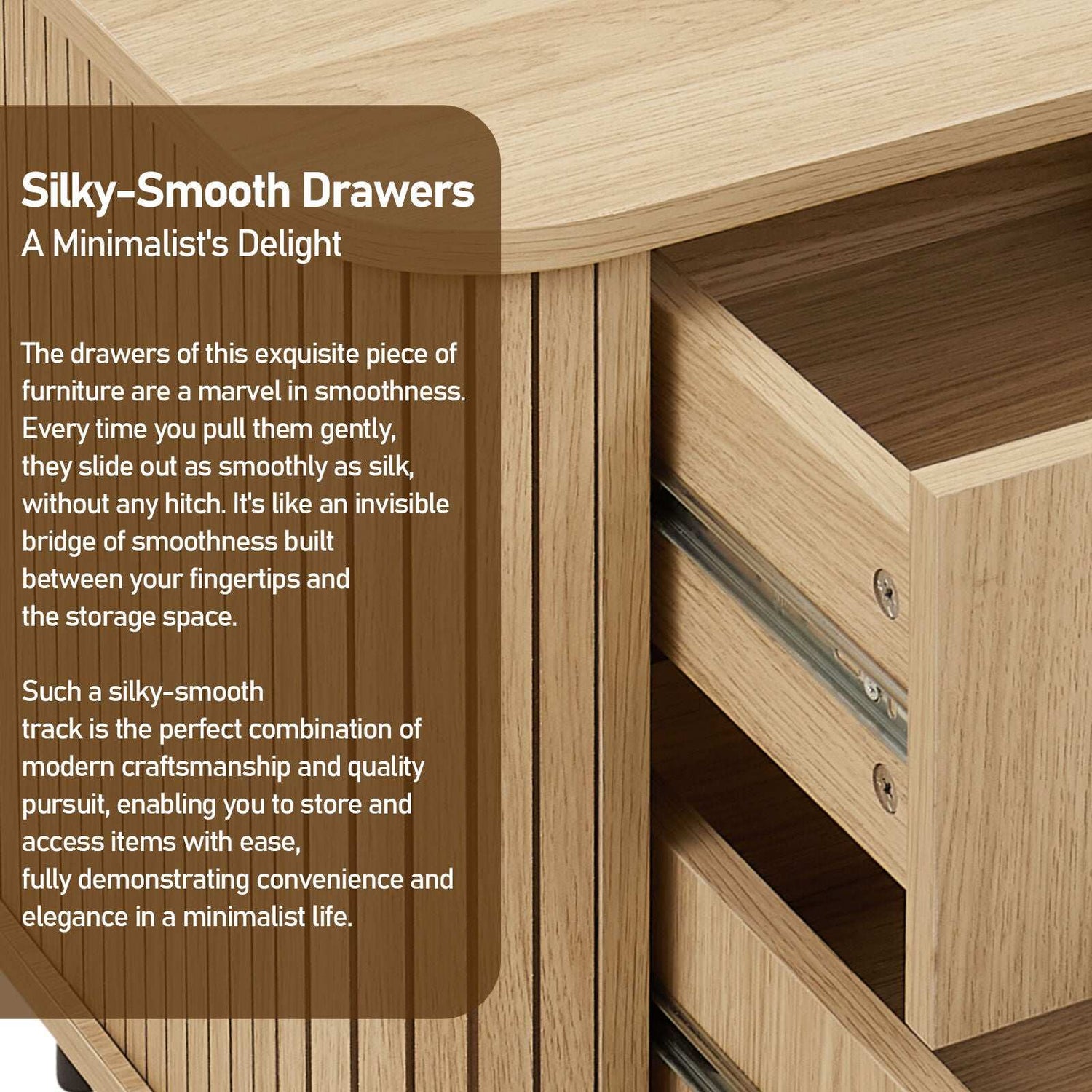 Fluted 2 - Drawer Bedside Table