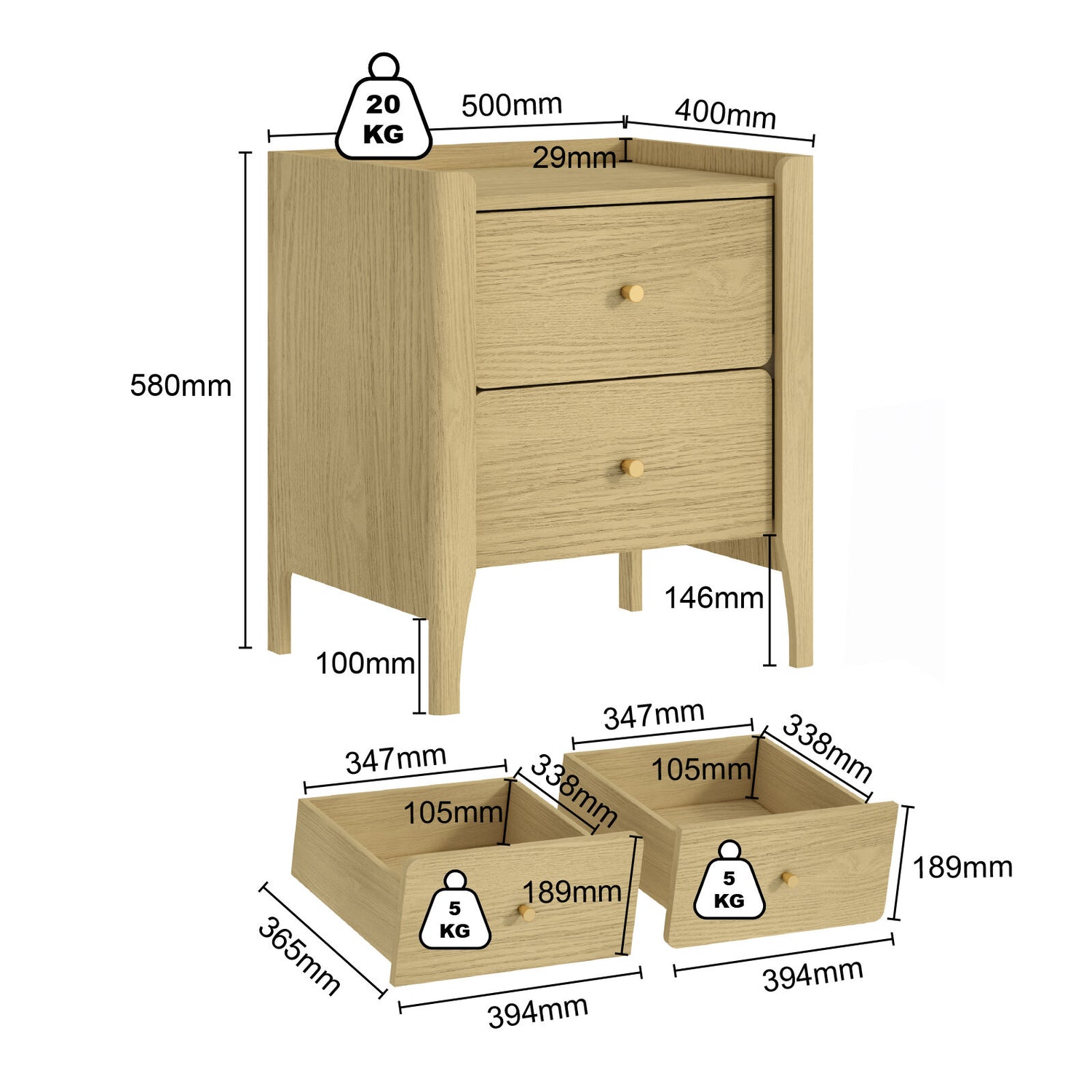 Sundrift Bedroom Essentials Bundle –  6-Drawer Lowboy & Bedside Set
