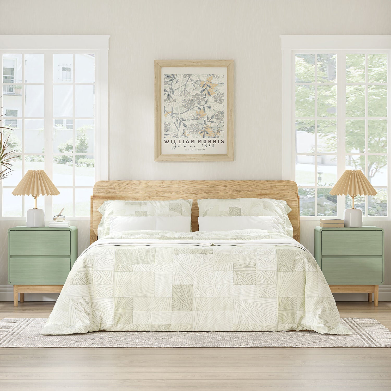 Blossom Green Set of 2 Drawer Bedside Tables