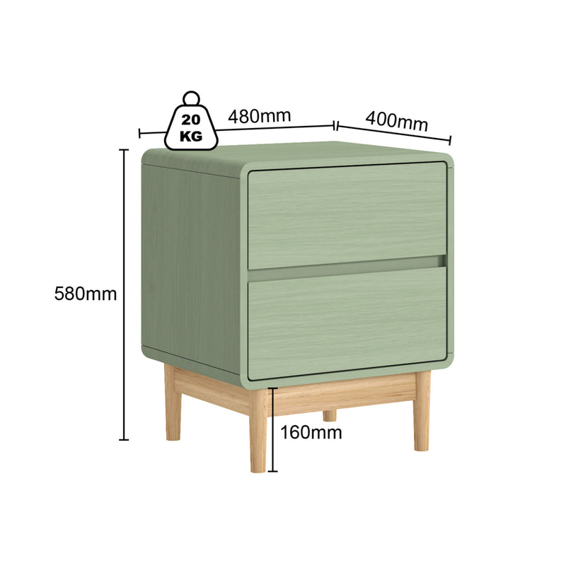 Blossom Green Set of 2 Drawer Bedside Tables