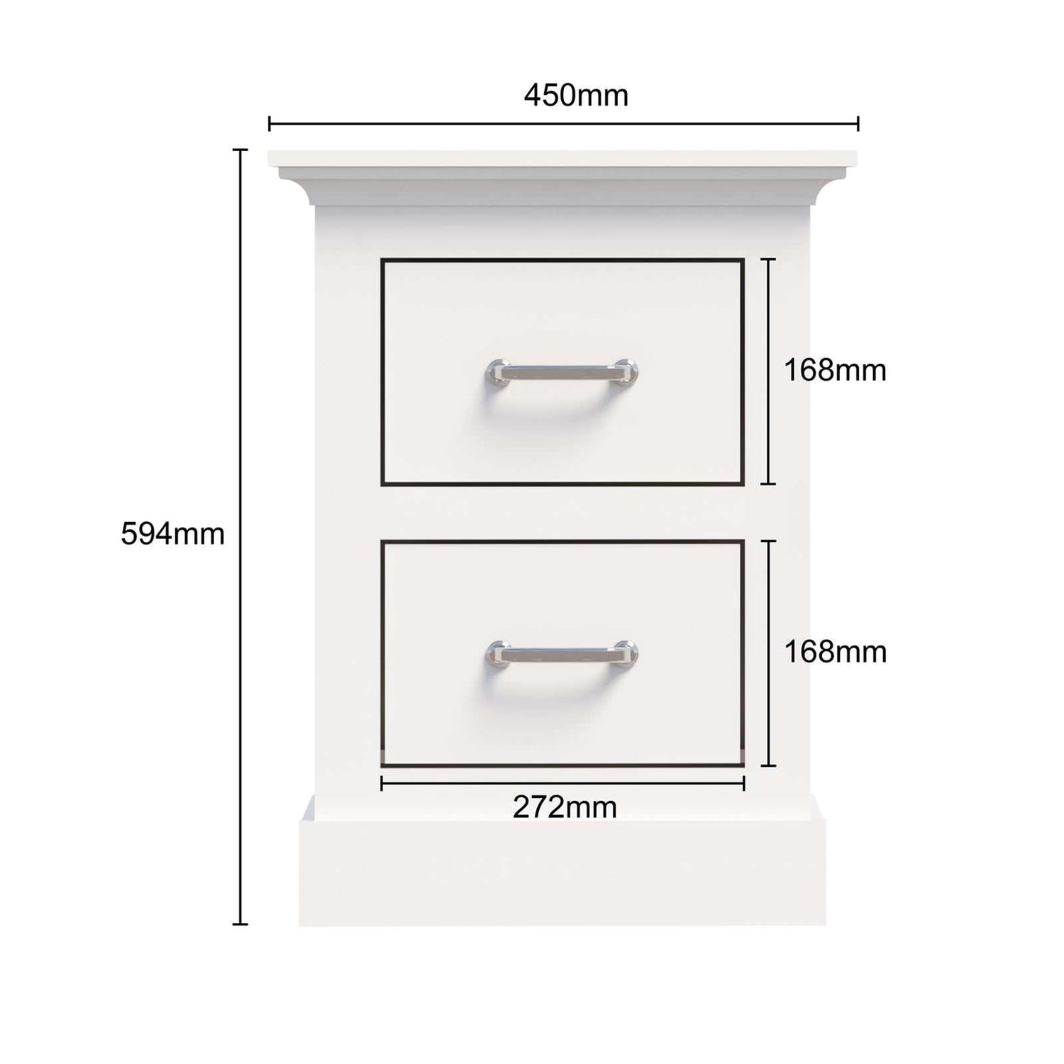 3 Door 2 Drawer Wardrobe and 2 Bedside Tables White