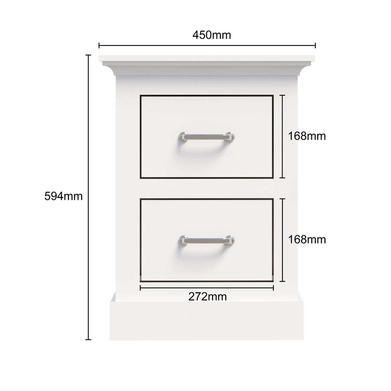 3 Door 2 Drawer Wardrobe and 2 Bedside Tables White