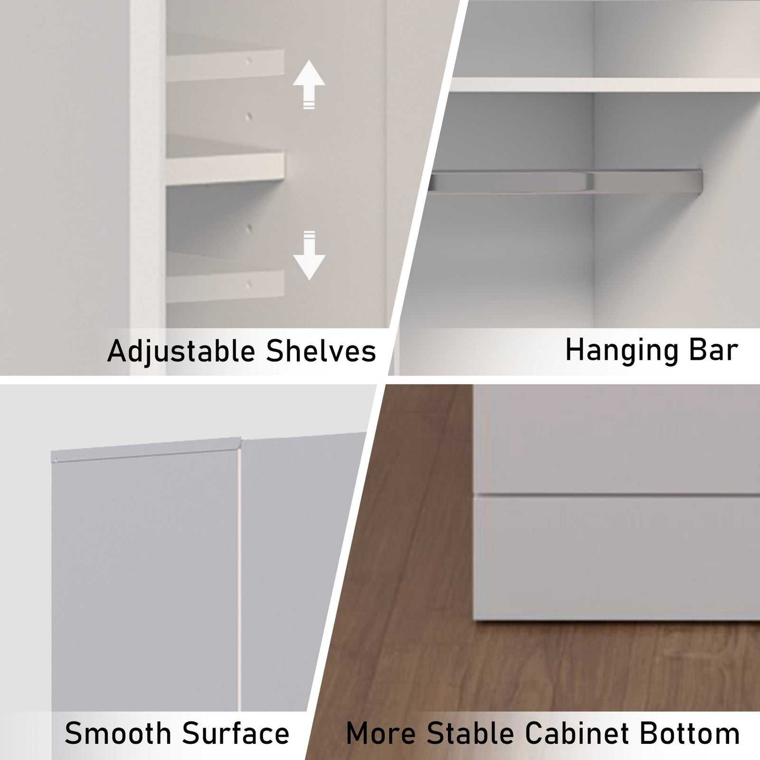 3 Door 2 Drawer Wardrobe and 2 Bedside Tables White