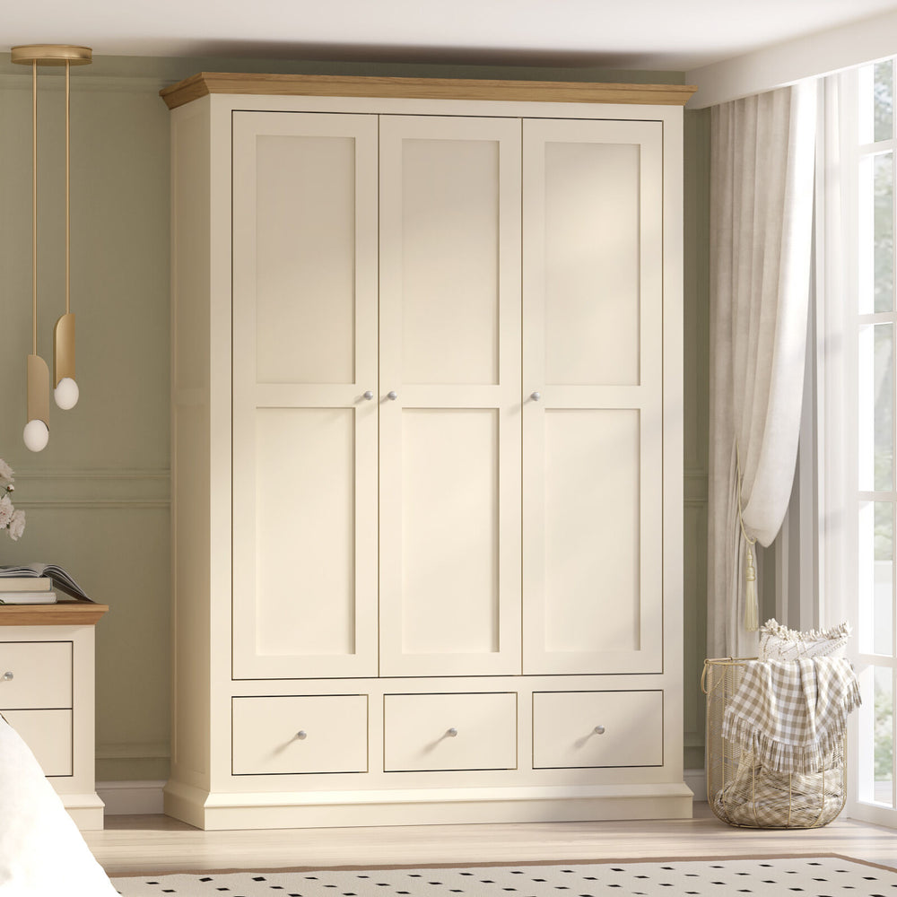 Hannah Wardrobe French Provincial 3 Door 3 Drawer Wardrobe