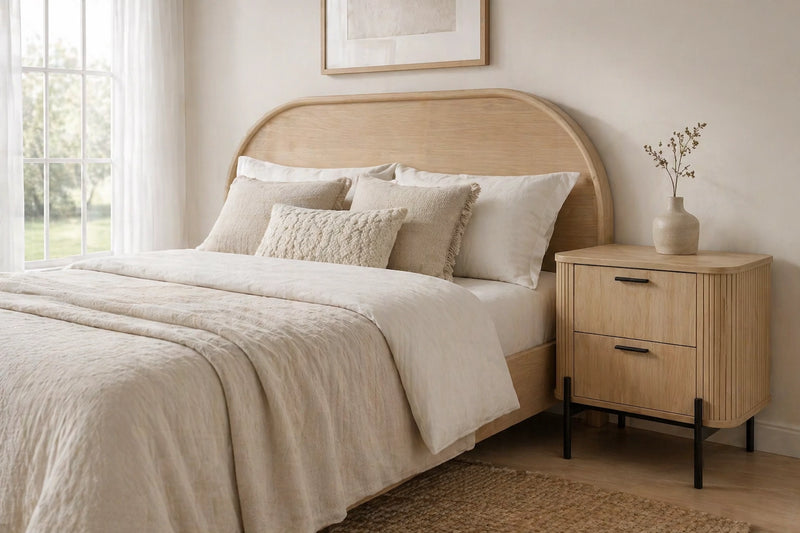 Ayla Fluted Bedside Duo Set – Textured Modern Design
